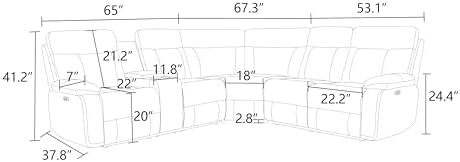 Power Reclining Leather Sectional Couch - Image 2