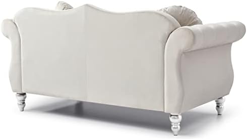 Velvet Loveseat, Dark Gray - Image 6