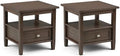SIMPLIHOME Warm Shaker 20" End Tables in Farmhouse Brown by SimpliHome