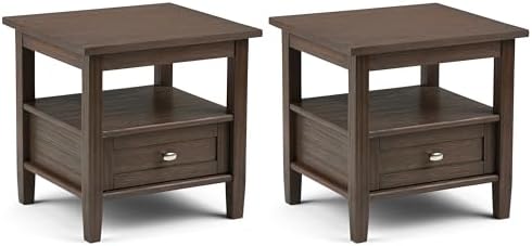 SIMPLIHOME Warm Shaker 20" End Tables in Farmhouse Brown by SimpliHome