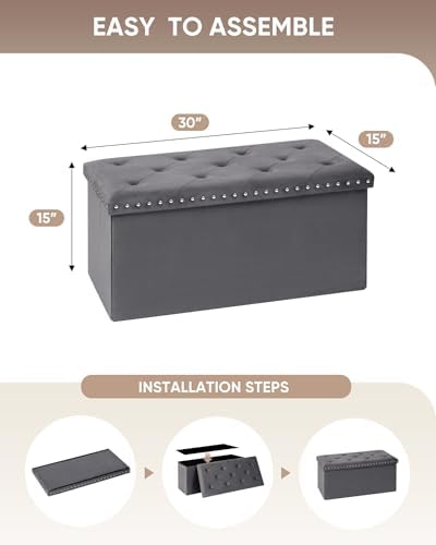 B FSOBEIIALEO Storage Ottoman Bench - Image 3
