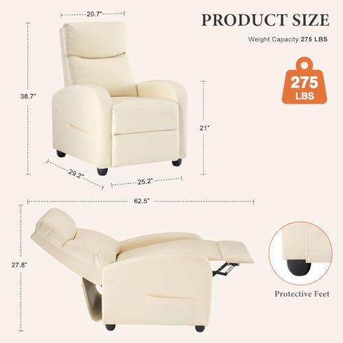 OLIXIS Recliner Chair, Reclining Sofa Chair - Image 2