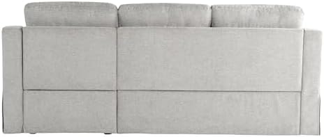 Serta Hawthorne 89.8" Slipcovered Convertible Sleeper Sofa Chaise, Queen Size - Image 5