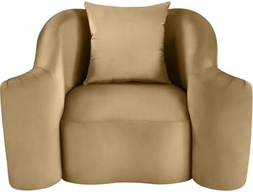 BOWERY HILL Contemporary Velvet Accent Chair, Ultra Luxe Camel 460 GSM Velvet - Image 6