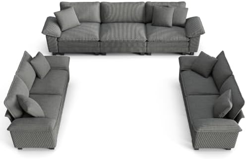PHI VILLA 3-Piece Modular Sectional Cloud Couch and 2 Loveseats Sofa Set by PHIVILLA