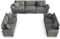 PHI VILLA 3-Piece Modular Sectional Cloud Couch and 2 Loveseats Sofa Set by PHIVILLA