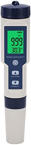 Professional Water Quality Tester, 5-in-1 Digital TDS pH EC Salt Temp Meter - Image 3