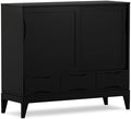 SIMPLIHOME Harper 48" Wide Solid Wood Storage Cabinet in Black by SimpliHome