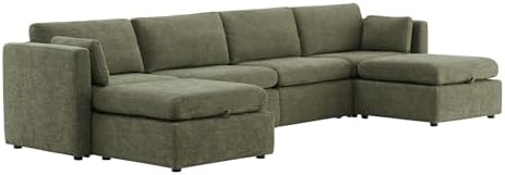CHITA 146" Modular Sectional Sofa, 6 Seat Modular Couch, Moss Green - Image 5