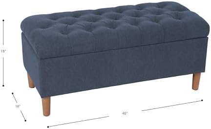 HomePop 40" Ainsley Button Tufted Storage Bench - Image 3