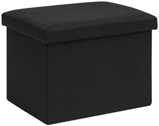 B FSOBEIIALEO Folding Storage Ottoman, 16.5" Linen Ottomans by BFSOBEIIALEO