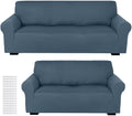Peryiter 2 Pcs Couch and Loveseat Sofa Covers, Milk Silk by Peryiter