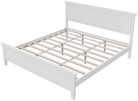 Merax King Size Bed Frame with Headboard and Tapered Legs - Image 6