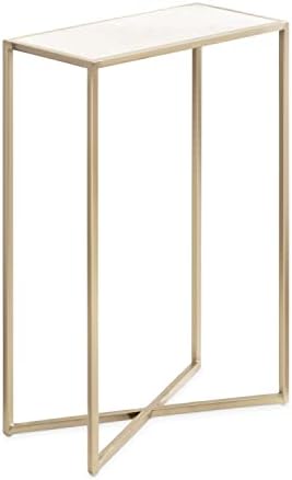 Kate and Laurel Jaspur Modern Slim Side Table, Decorative Glam Narrow End Table by KateandLaurel
