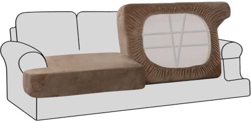 H.VERSAILTEX Stretch Velvet 2 Piece T Cushion Sofa Slipcovers by HVERSAILTEX