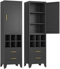 Ckzbx Tall Narrow Storage Cabinet, 66.93" H Tall Bathroom Cabinet Metal Pantry by Ckzbx