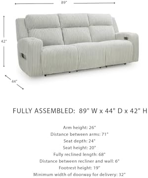 Signature Design by Ashley Broad Cove Power Reclining Sofa, Drop-Down Table - Image 3