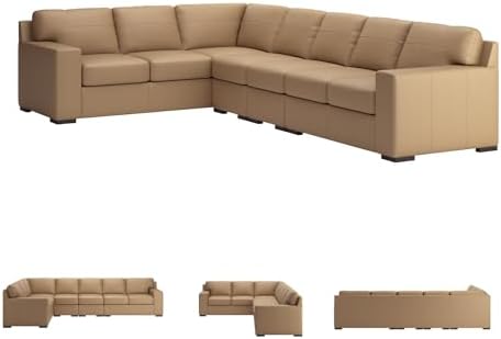 Signature Design by Ashley Large Leather Sectional Sofa, Toffee Brown - Image 7