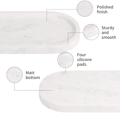 Natural Marble Tray Oval - Image 3