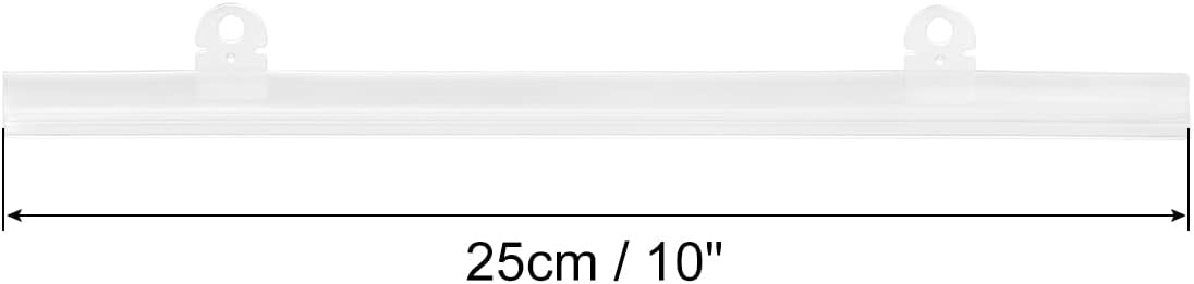 MECCANIXITY PVC Poster Hanger Rail Poster Strip Bar 25cm/10inch Clear with Clips for Poster, Map, 4 Set
