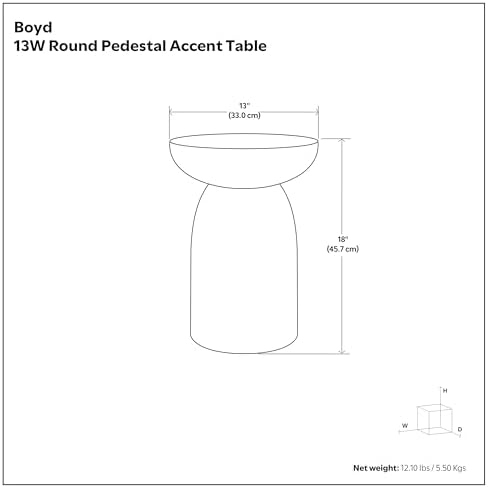 SIMPLIHOME Boyd 13" Wide Mango Wood Round Table in Warm Auburn Brown - Image 2