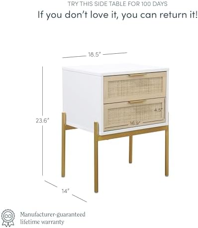 Andrew End, Bedside or Side Table in Matte White Finish - Image 2
