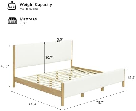Christopher Knight Home Bettine King Size Bed, Boucle King Headboard Bed - Image 2