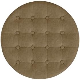 HomePop 19" Velvet Button Tufted Round Storage Ottoman - Image 6