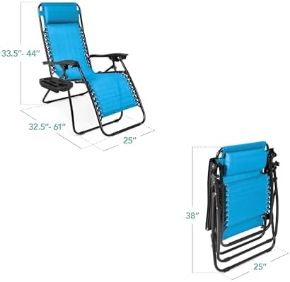 Best Choice Products Zero Gravity Chair Recliner, Light Blue - Image 3