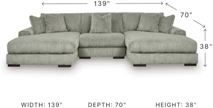 Signature Design by Ashley Double Chaise Sectional Sofa, 139 in - Image 3