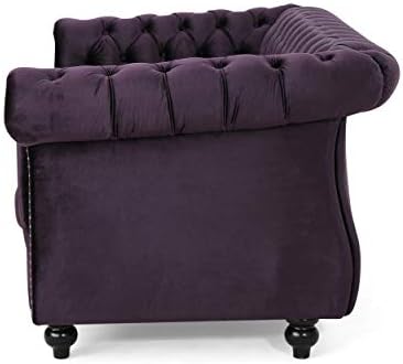 Merax Velvet Loveseat Sofa Couch, Tufted Upholstered Small Love Seat Couch - Image 5