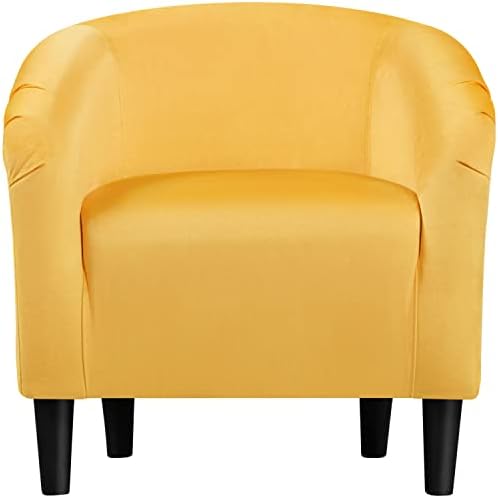 Topeakmart 25.5in Wide Small Velvet Barrel Accent Chair by Topeakmart