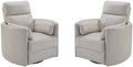 Pemberly Row Modern Brown Leather Power Swivel Glider Recliner by PEMBERLYROW