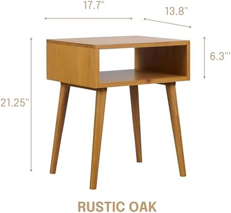 NTC Solid Oak Zoe Nightstand, Mid Century Modern Side Table Bedroom, Bedside - Image 3