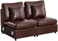RARZOE Modular Sectional Couch Armless Seats Module, Faux Leather Sofa 2 by RARZOE