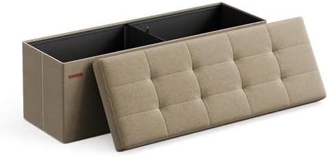 SONGMICS 43.3 Inches Folding Storage Ottoman Bench, Load 660 lb by SONGMICSbySONGMICSHOME