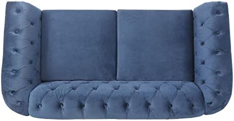 LEVNARY Velvet Sofa, Chesterfield Tufted Upholstered 2 Seater Couch, Modern - Image 3