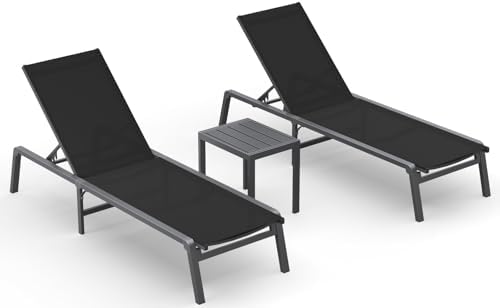 Ciokea Aluminum Foldable Lounge Chairs Set of 2 by CIOKEA