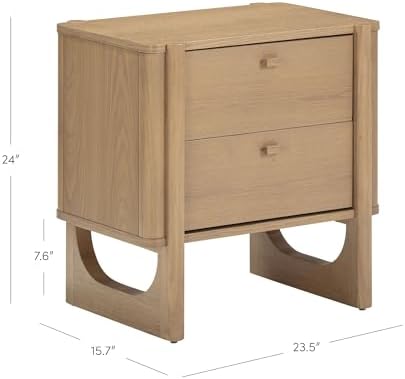 Nathan James Solace Mid Century Modern 2 Drawer Nightstand - Image 2