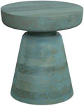 SIMPLIHOME Robbie 16" Wide Solid Wood Round End Table in Teal Wash by SimpliHome