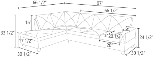 L-Shaped Sectional Sofa, Modern 4-Seat Couch - Image 2