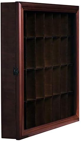 Gallery Solutions Walnut Shot Glass Display Case, 18 x 16 in., 28 Slots - Image 6