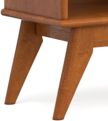 SIMPLIHOME Draper 30" Tall Solid Wood 4-Shelf Bookcase in Teak Brown - Image 7