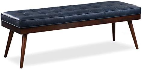 POLY & BARK 55" Tufted Leather Bed Bench by Unknown