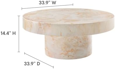 Modway Alora Round Concrete Coffee Table - Image 3