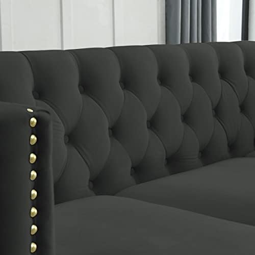 mikibama 58" Velvet Loveseat Sofa Couch - Image 4