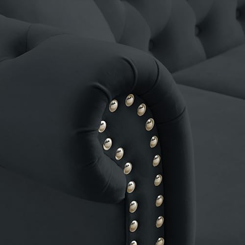 59" Chesterfield Loveseat Velvet Sofa - Image 4