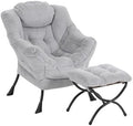 Furlide Lazy Chair with Ottoman, Comfy Plush Reading Chair by Furlide