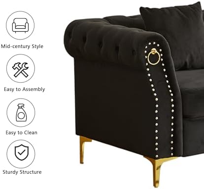 Hybition 3-Piece Living Room Sofa Set, Tufted Design - Image 7
