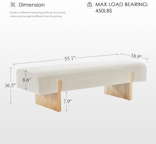 Zesthouse Solid Wood Bench for Bedroom, Modern Wooden Entryway Bench - Image 2